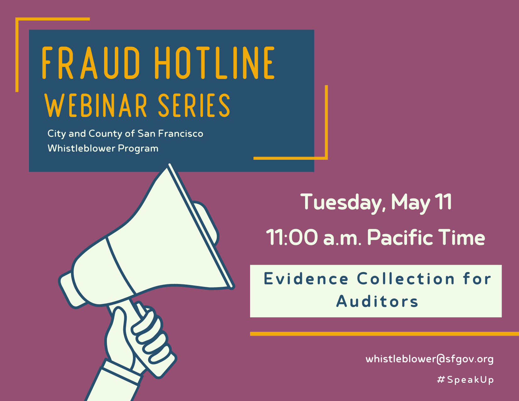 May 11 Webinar: Evidence Collection for Auditors